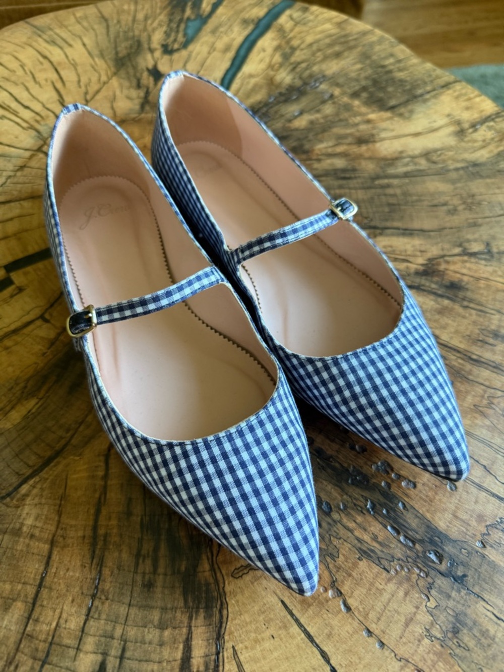 J. Crew Pointed-Toe Mary Jane Flats in Gingham - Picture 9 of 10